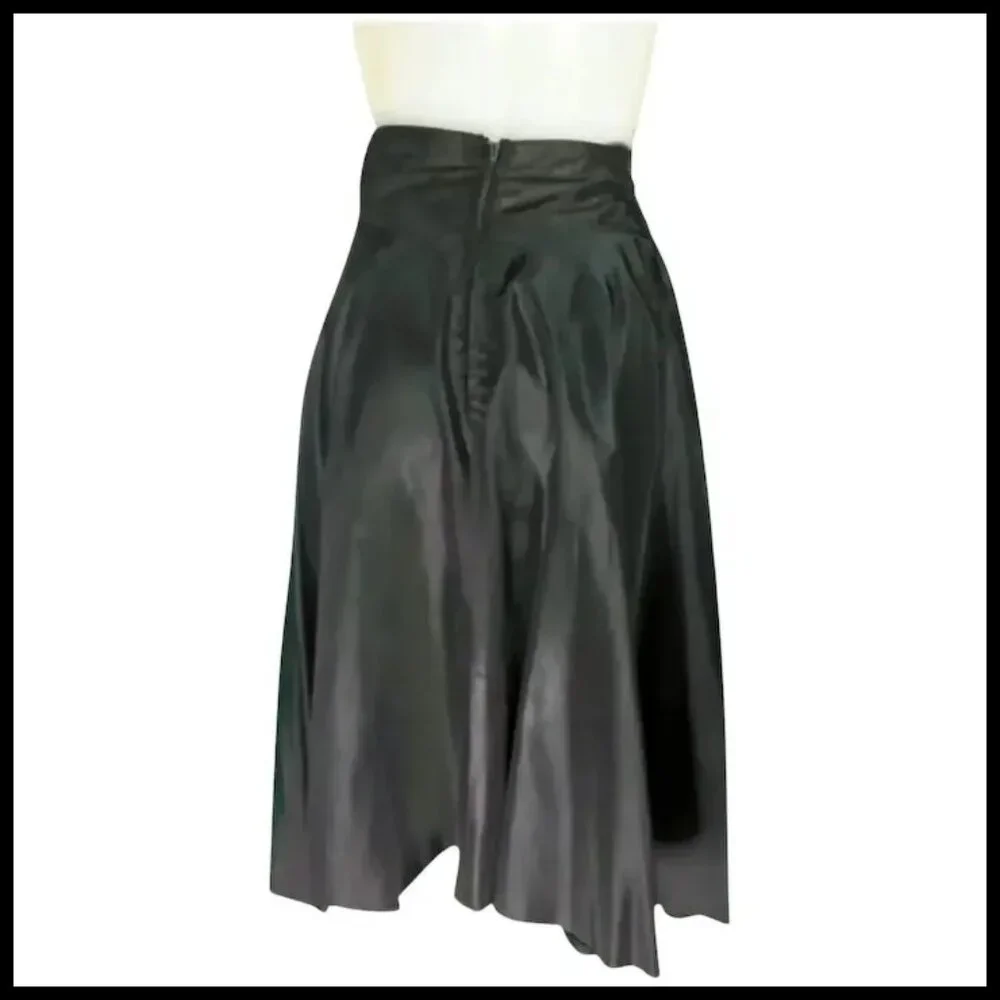 Vintage Black Taffeta Skirt Fit & Flare, High Wide Waist for Swing Dancing - 40s - Picture 3 of 14